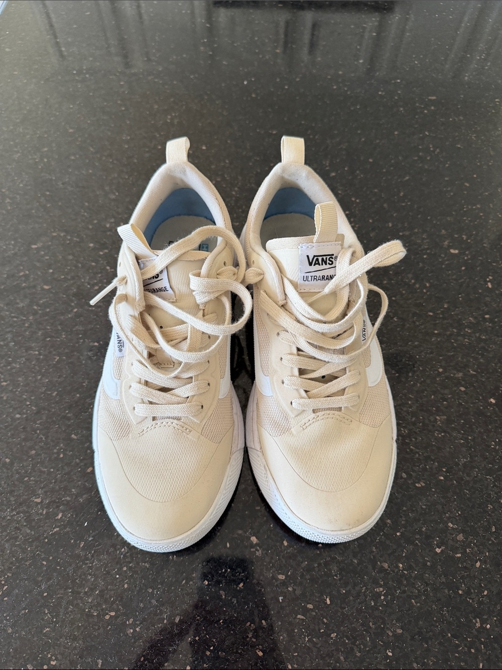 Vans Cream/Tan Ultrarange Lace-Up Sneakers